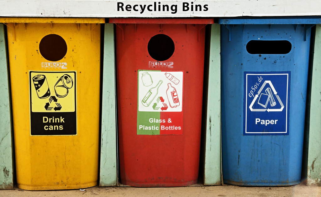Colorful Recycling Containers for Trash